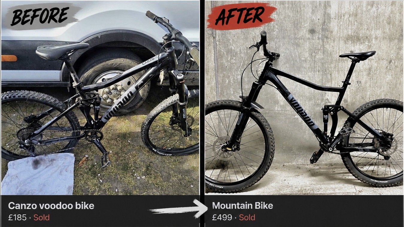 Real bike flip — before and after